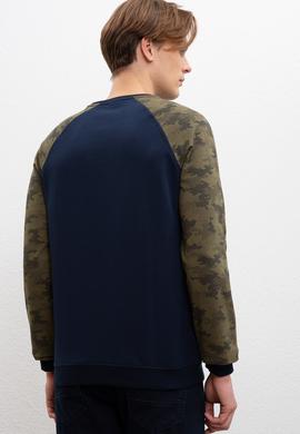 Erkek Lacivert Bisiklet Yaka Sweatshirt - 50207752005