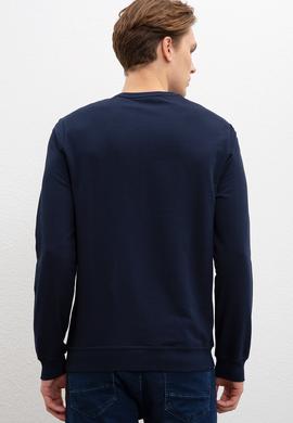Erkek Lacivert Bisiklet Yaka Sweatshirt - 50216300001