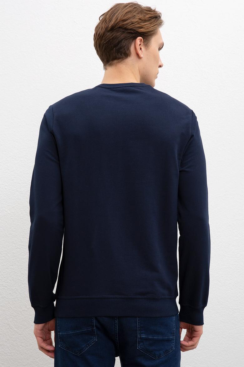 Erkek Lacivert Bisiklet Yaka Sweatshirt - 50216300001