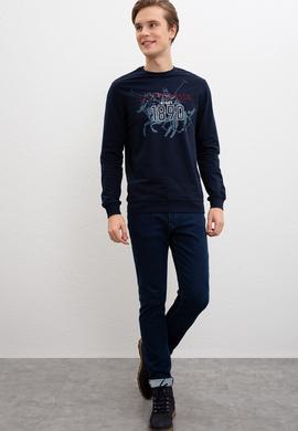 Erkek Lacivert Bisiklet Yaka Sweatshirt - 50216300001
