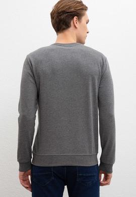 Erkek Antrasit Melanj Bisiklet Yaka Sweatshirt - 50216301011