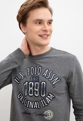 Erkek Antrasit Melanj Bisiklet Yaka Sweatshirt - 50216301011