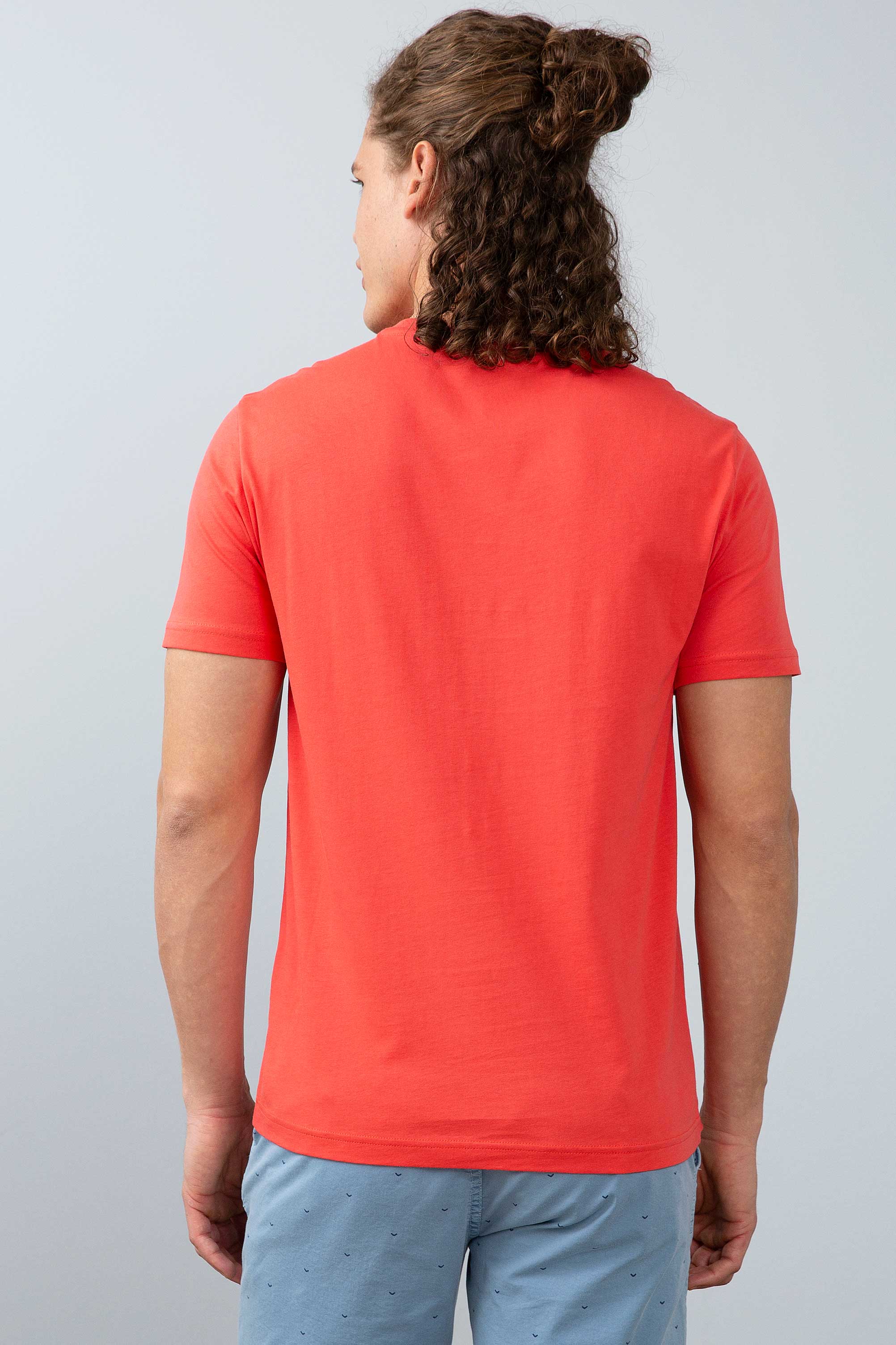 Erkek Nar Çiçeği Bisiklet Yaka T-Shirt