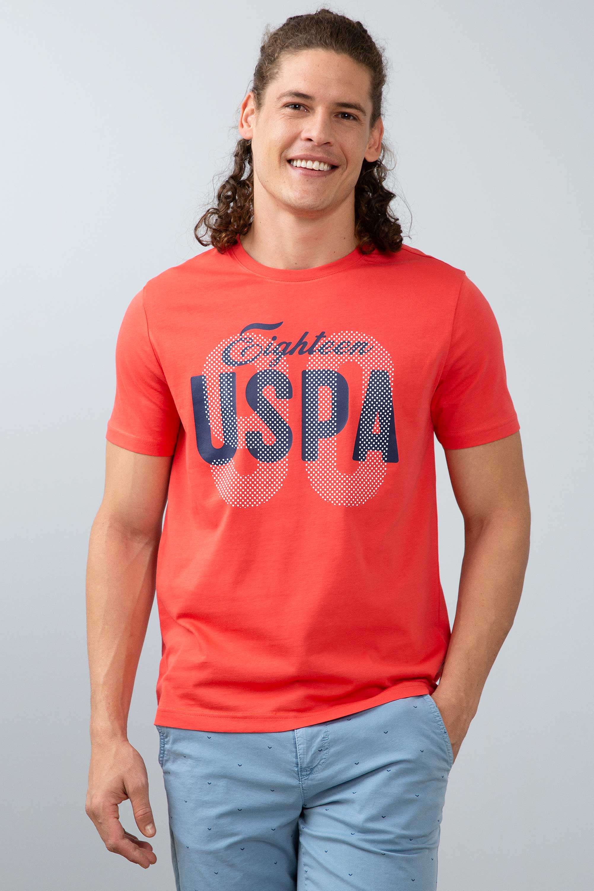 Erkek Nar Çiçeği Bisiklet Yaka T-Shirt - Image 1