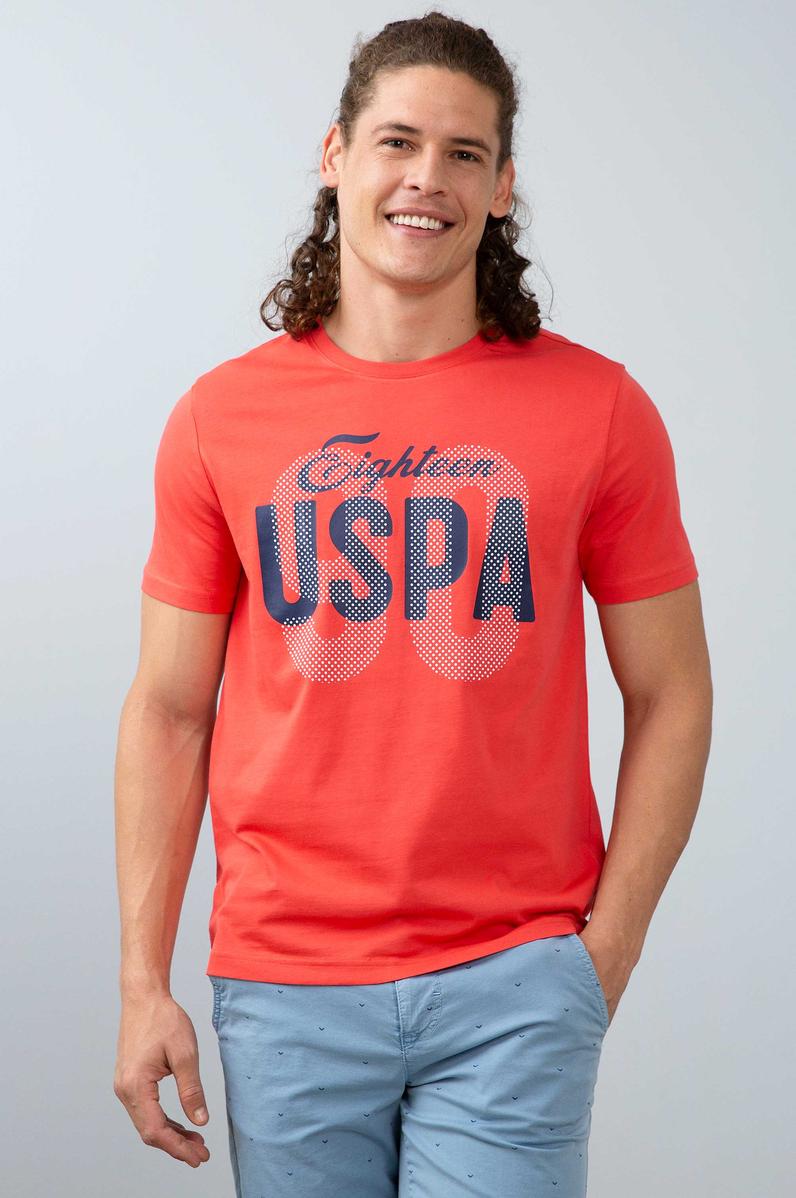 Erkek Nar Çiçeği Bisiklet Yaka T-Shirt