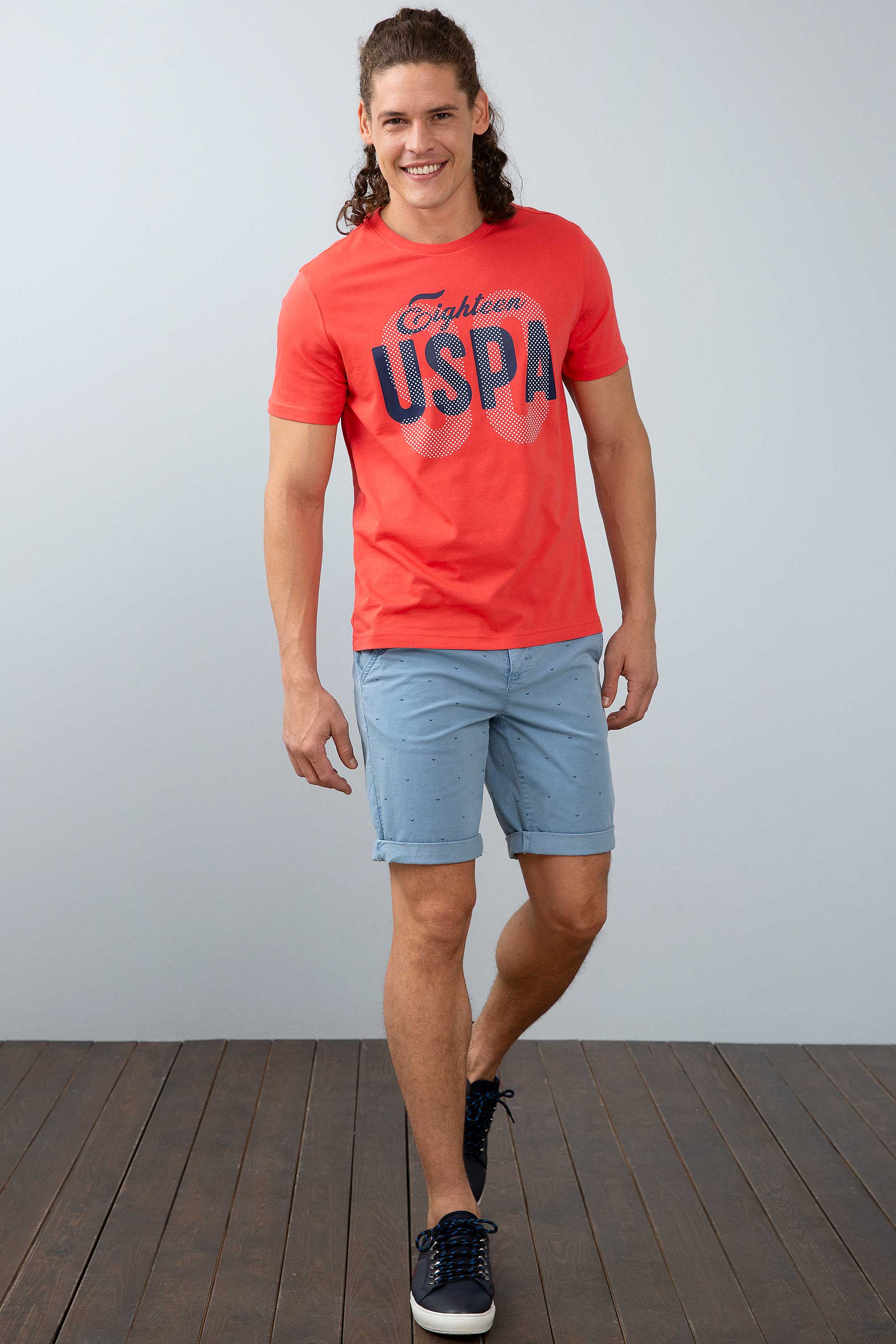 Erkek Nar Çiçeği Bisiklet Yaka T-Shirt - Image 2