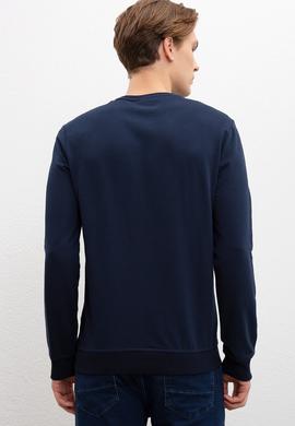 Erkek Lacivert Bisiklet Yaka Sweatshirt - 50216284001