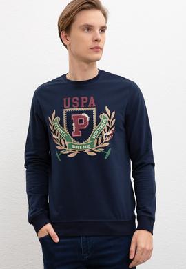 Erkek Lacivert Bisiklet Yaka Sweatshirt - 50216284001