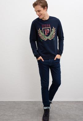 Erkek Lacivert Bisiklet Yaka Sweatshirt - 50216284001