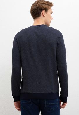 Erkek Lacivert Bisiklet Yaka Sweatshirt - 50216291001