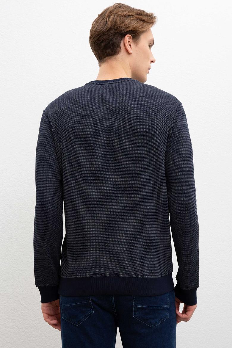 Erkek Lacivert Bisiklet Yaka Sweatshirt - 50216291001