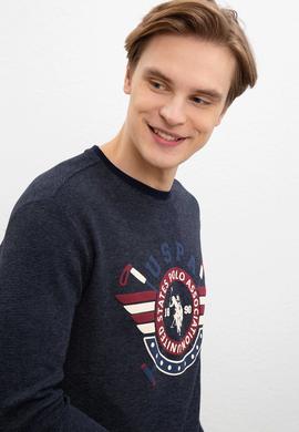 Erkek Lacivert Bisiklet Yaka Sweatshirt - 50216291001