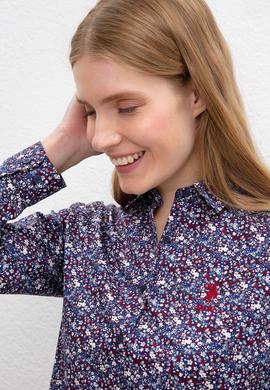 Kadın Lacivert Uzun Kollu Gömlek - 50219985003