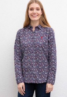 Kadın Lacivert Uzun Kollu Gömlek - 50219985003