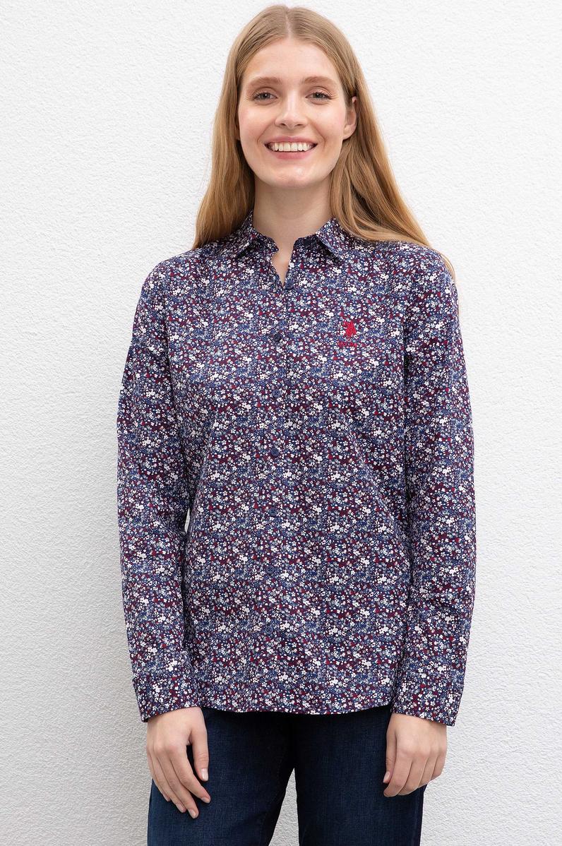 Kadın Lacivert Uzun Kollu Gömlek