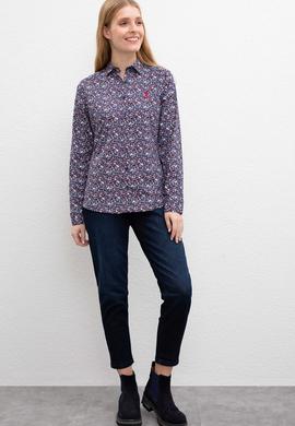 Kadın Lacivert Uzun Kollu Gömlek - 50219985003