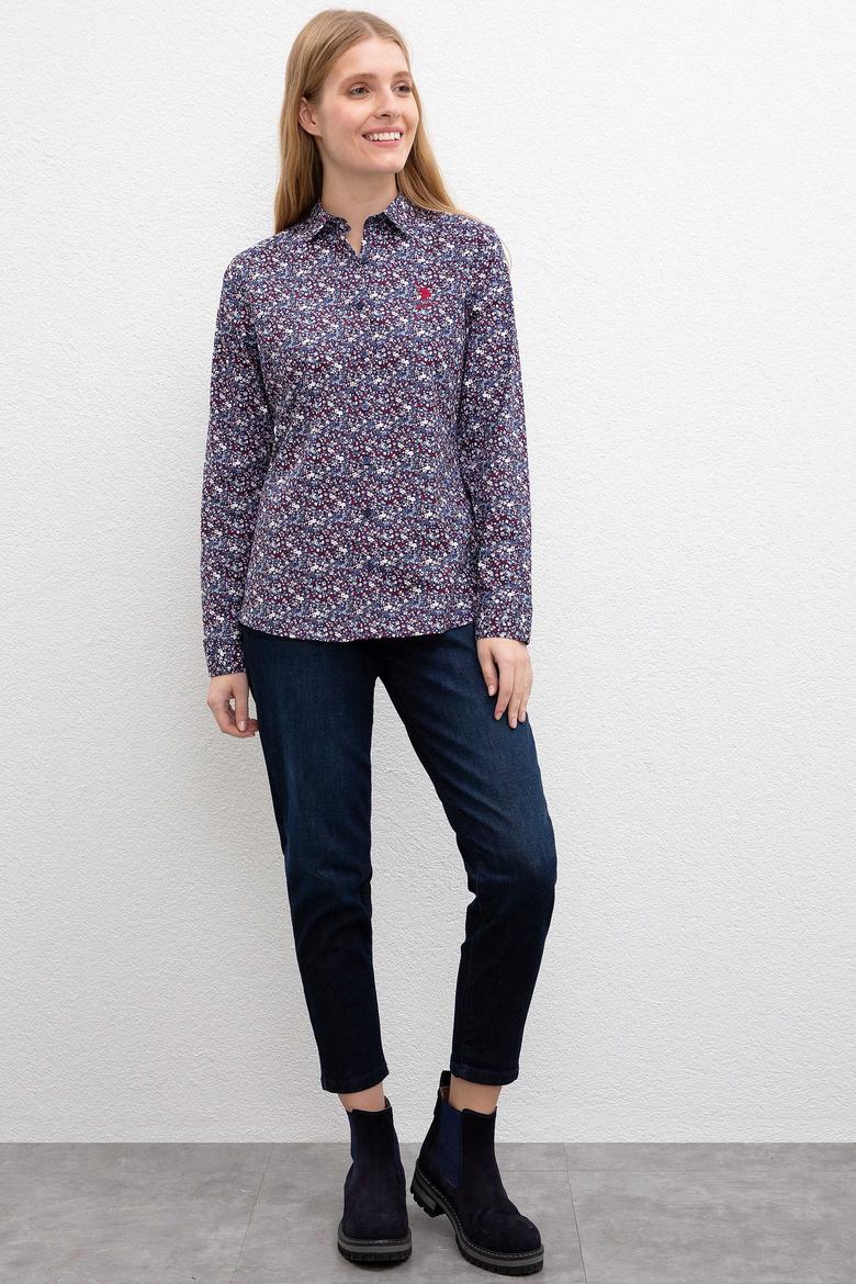 Kadın Lacivert Uzun Kollu Gömlek - 50219985003