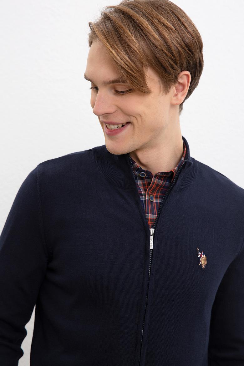 Erkek Lacivert  Triko Hırka Basic - 50207712025