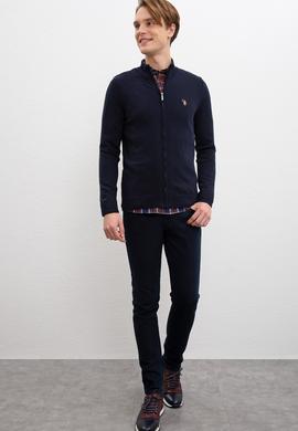 Erkek Lacivert  Triko Hırka Basic - 50207712025