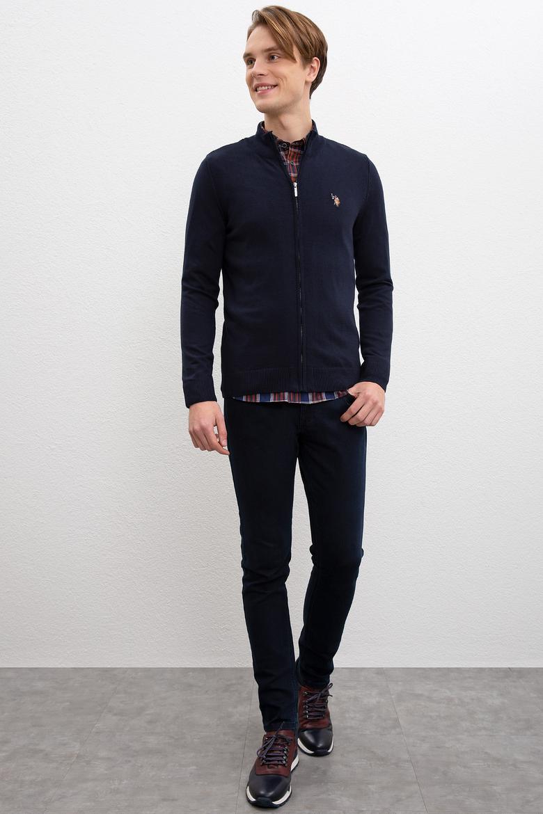 Erkek Lacivert  Triko Hırka Basic - 50207712025