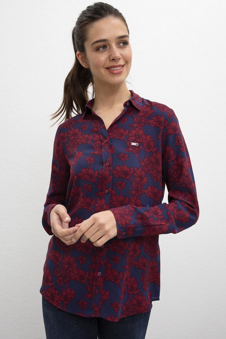 Kadın Bordo Gömlek