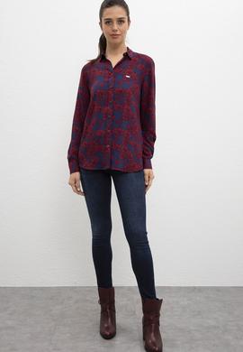 Kadın Bordo Gömlek - 50207937010