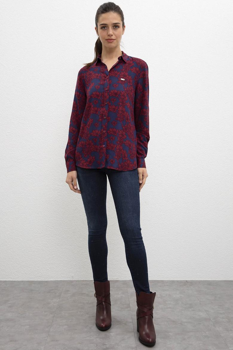 Kadın Bordo Gömlek - 50207937010