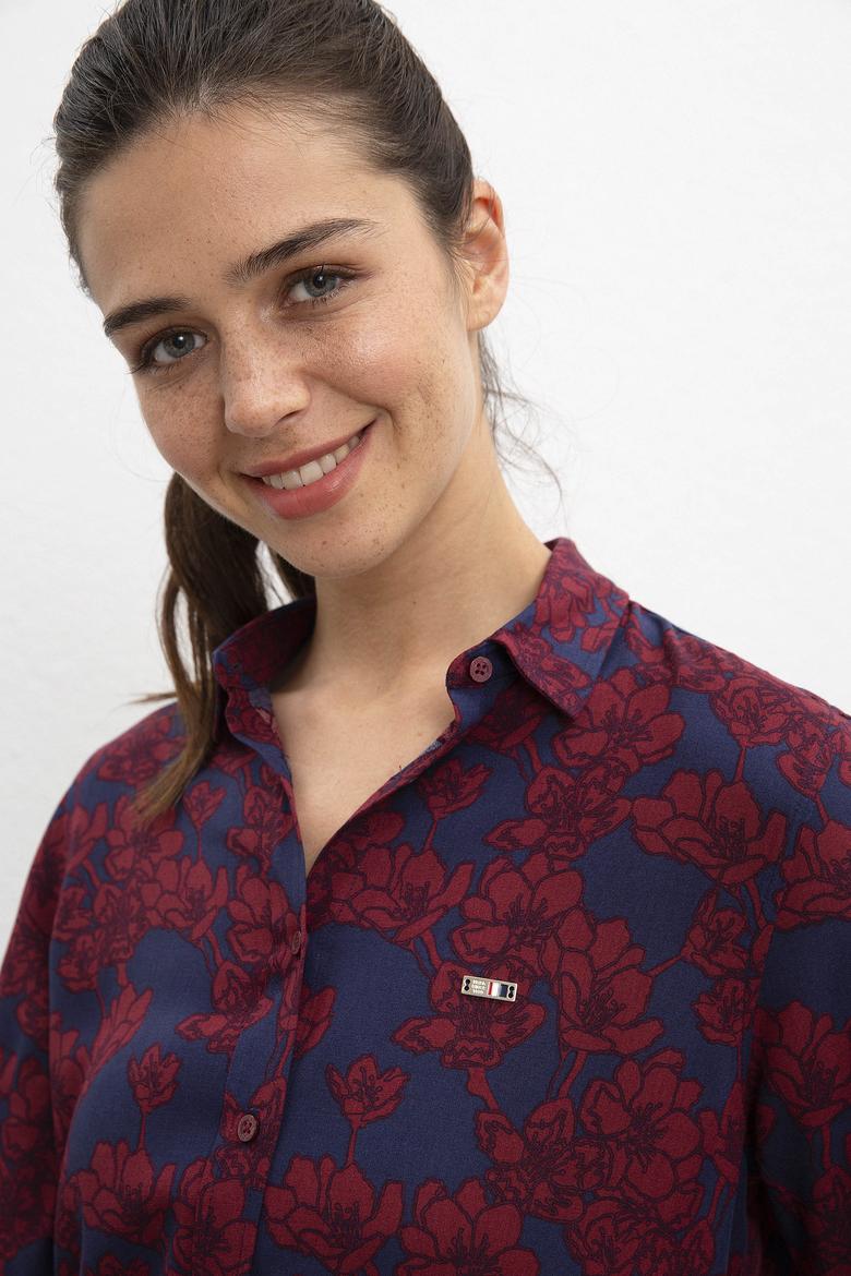 Kadın Bordo Gömlek - 50207937010