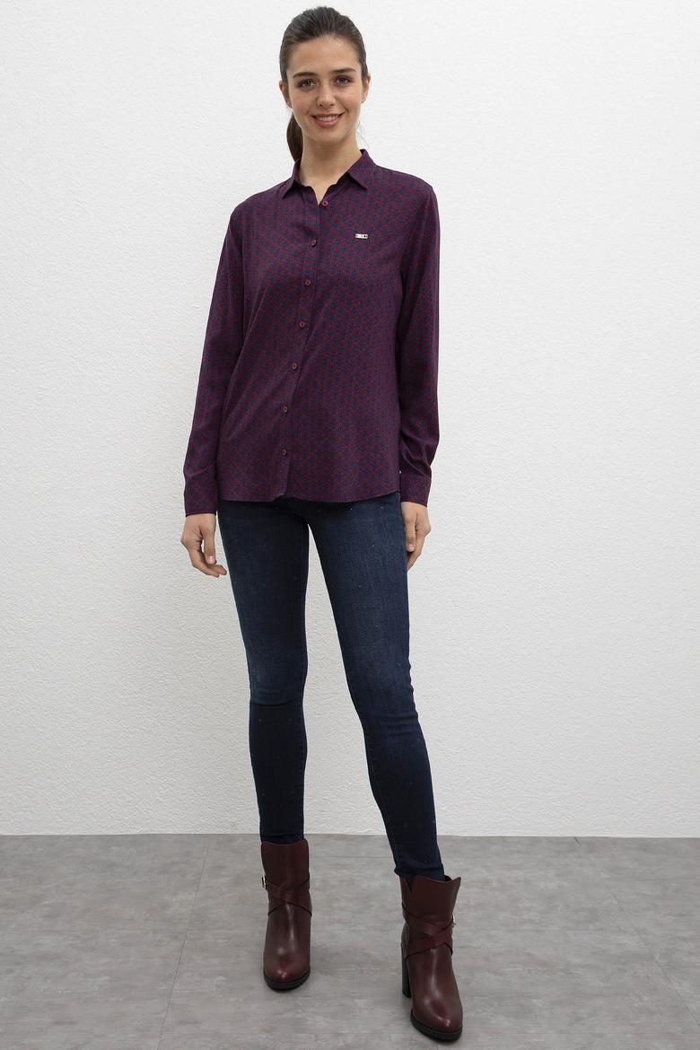 Kadın Bordo Gömlek - 50207954005