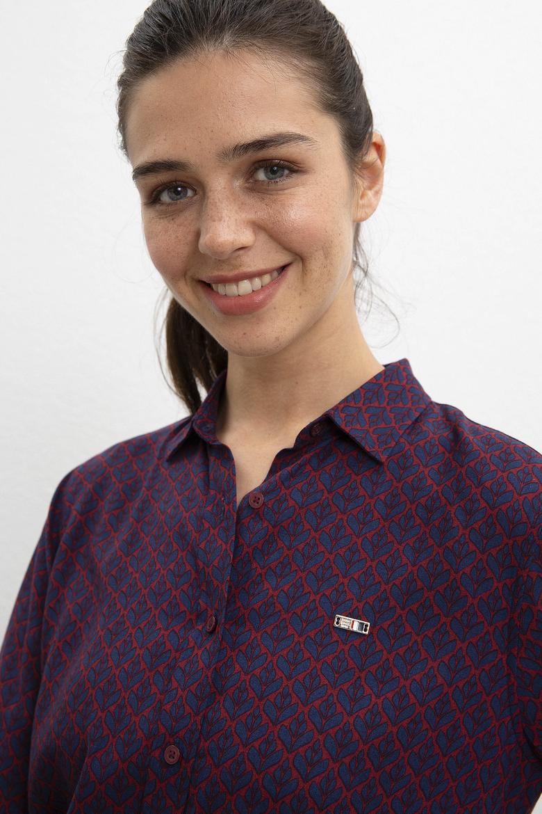 Kadın Bordo Gömlek - 50207954005