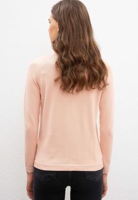 Kadın Pembe Triko Hırka Basic - 50206446075