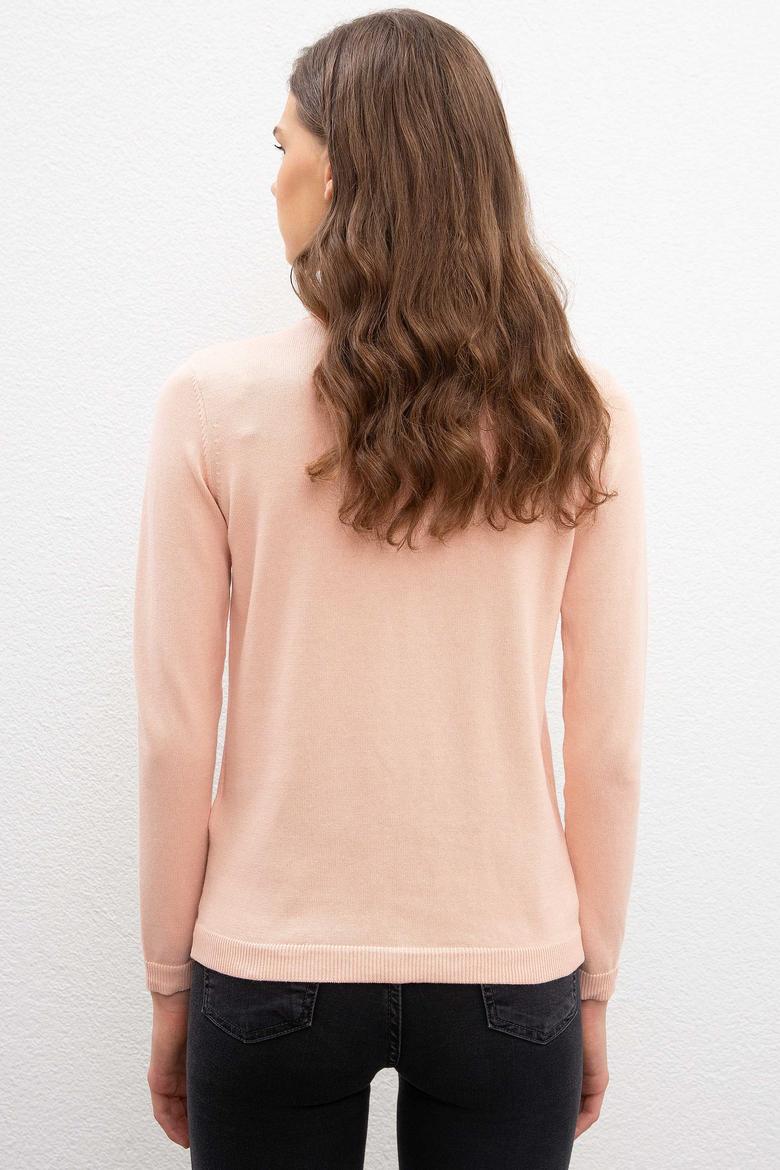 Kadın Pembe Triko Hırka Basic - 50206446075