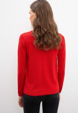 Kadın Kırmızı Triko Hırka Basic - 50206446030