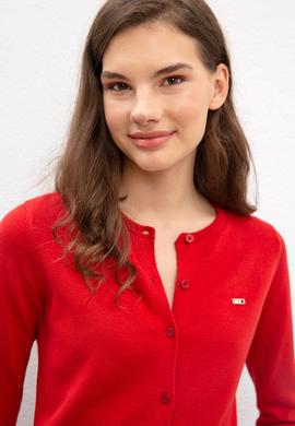 Kadın Kırmızı Triko Hırka Basic - 50206446030