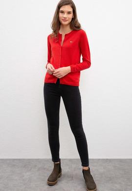 Kadın Kırmızı Triko Hırka Basic - 50206446030