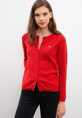 Kadın Kırmızı Triko Hırka Basic - 50206446030