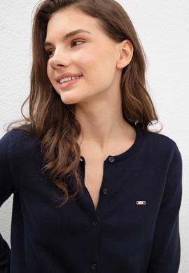 Kadın Lacivert Basic Triko Hırka - 50206446043