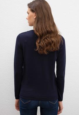 Kadın Lacivert Basic Triko Hırka - 50206446043