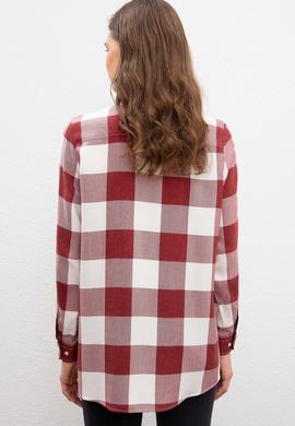 Kadın Bordo Uzun Kollu Gömlek - 50207183010