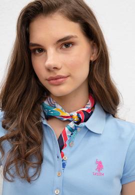 Kadın Mavi Polo Yaka T-Shirt - 50198886258