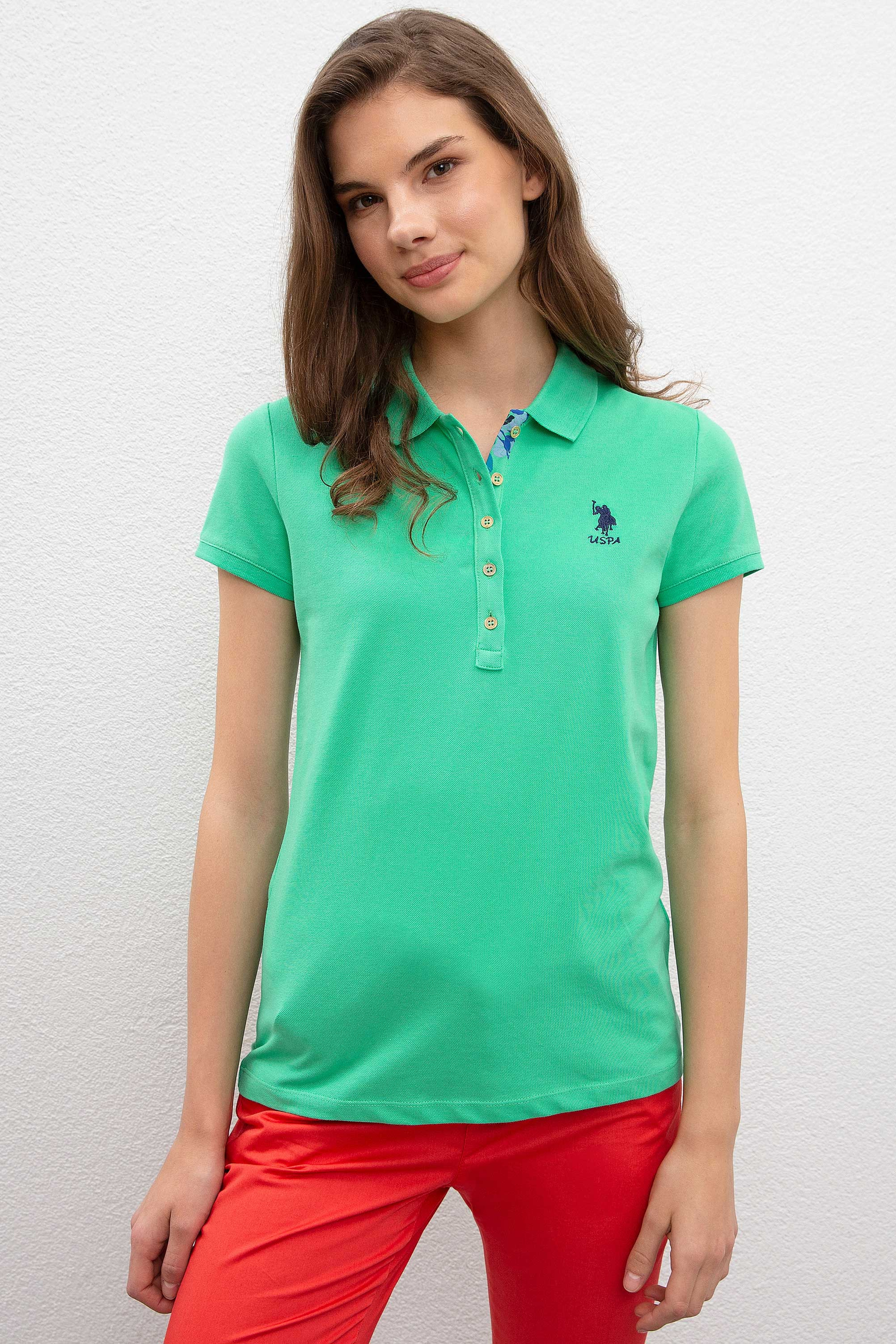 Kadın Yeşil Basic T-Shirt - Image 1