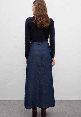 Kadın Mavi Uzun Etek - 50209560003