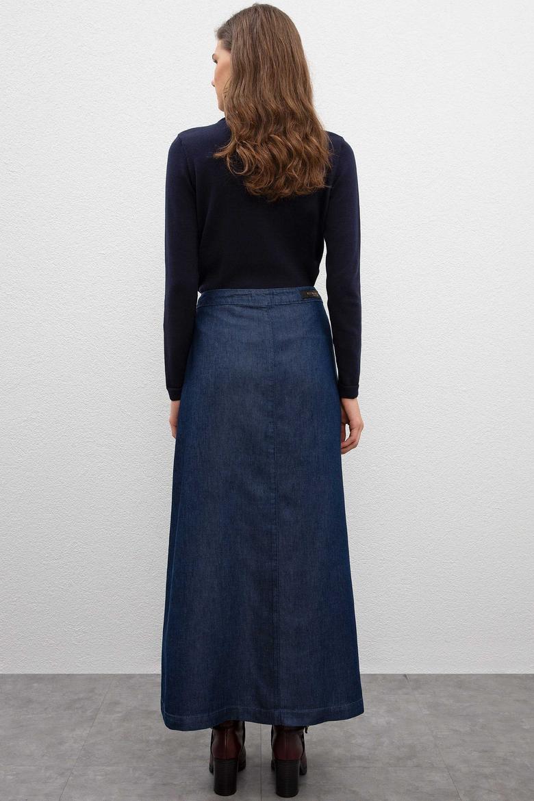 Kadın Mavi Uzun Etek - 50209560003