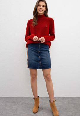 Kadın Mavi Denim Etek - 50214214001