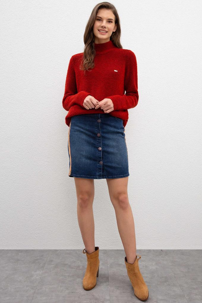 Kadın Mavi Denim Etek