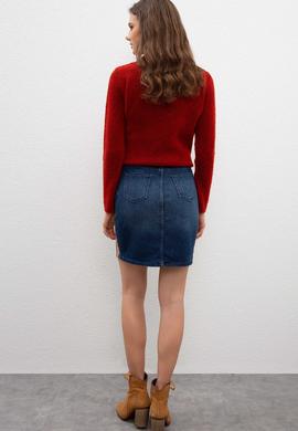 Kadın Mavi Denim Etek - 50214214001