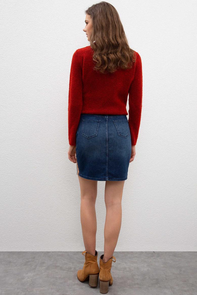 Kadın Mavi Denim Etek - 50214214001