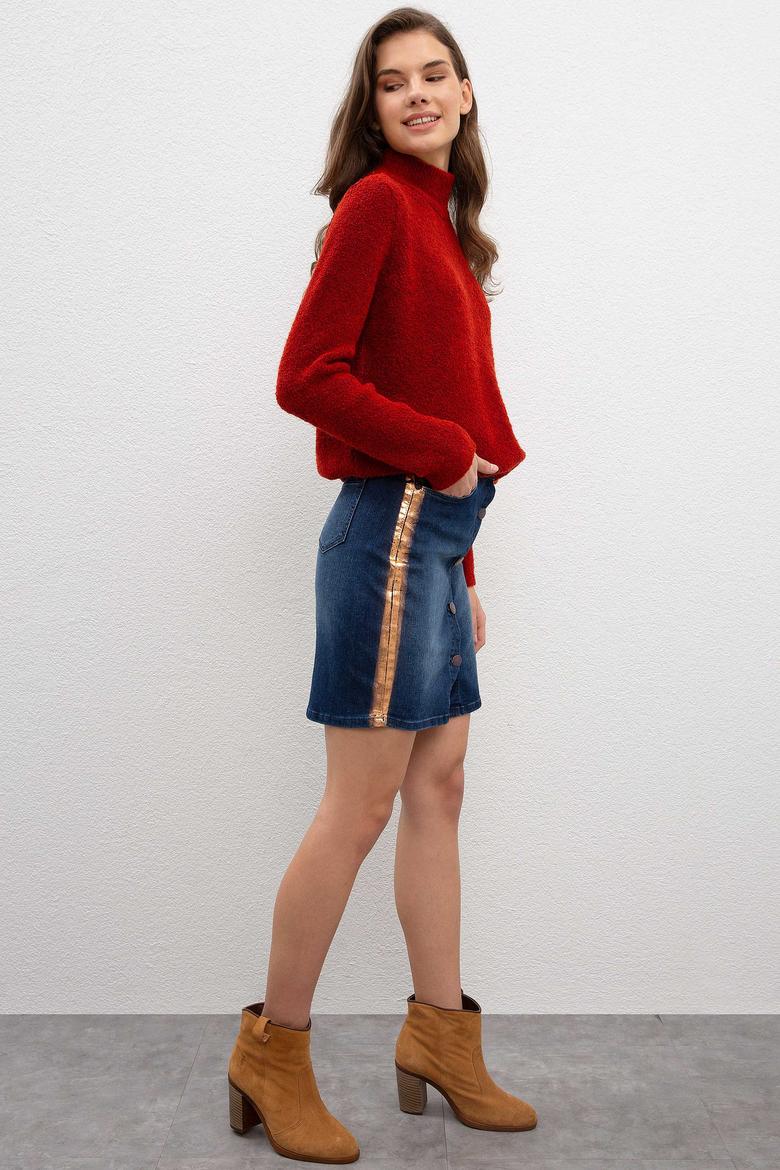 Kadın Mavi Denim Etek - 50214214001