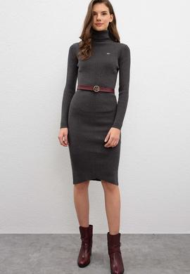 Kadın Gri Triko Elbise - 50209481001