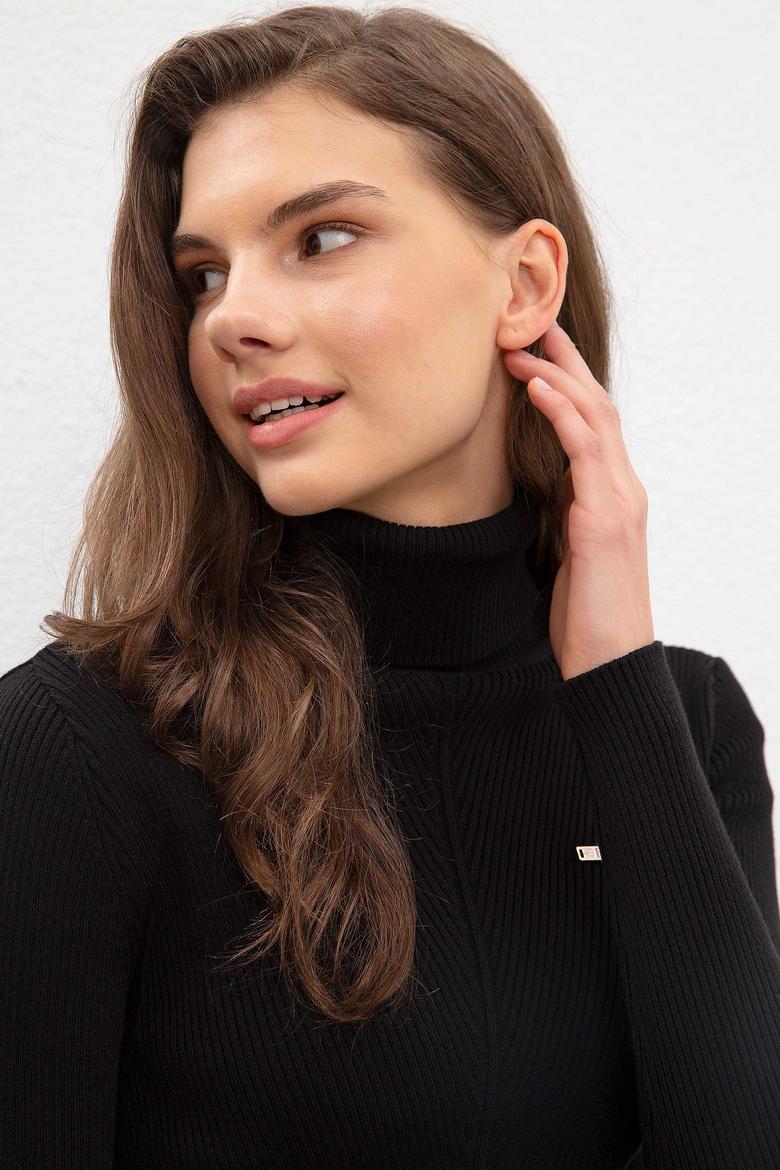 Kadın Siyah Triko Elbise - 50209481008